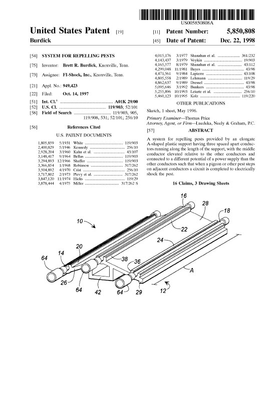 Patent System For Repelling Pests