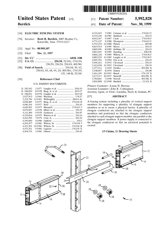 Patent Electric Fencing System