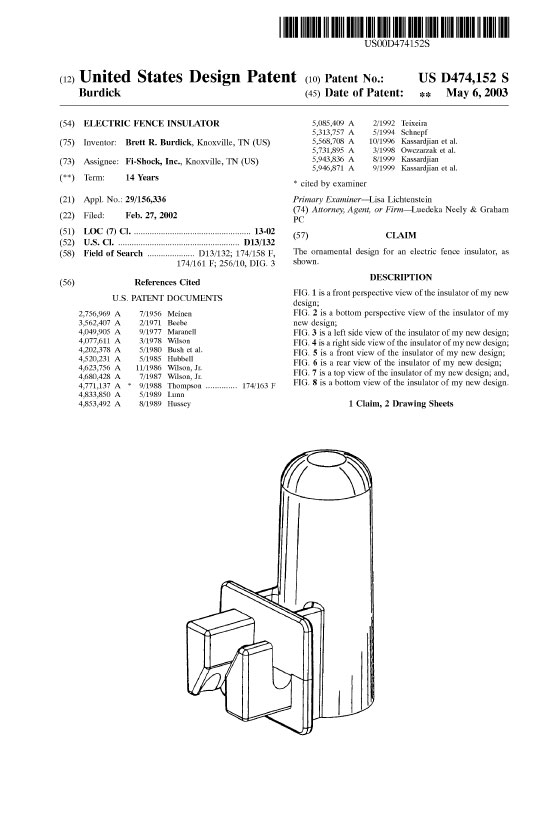 Patent Electric Fence Insulator