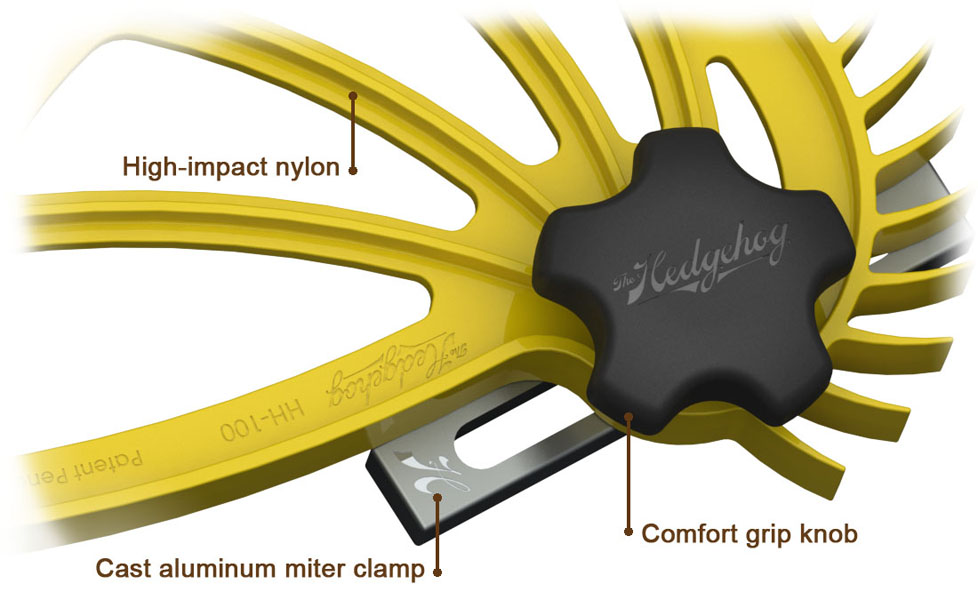 Hedgehog features nylon aluminum comfort knob