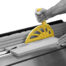 Hedgehog push block safely ripping a board on a table saw with a narrow cut. Has offset handle.